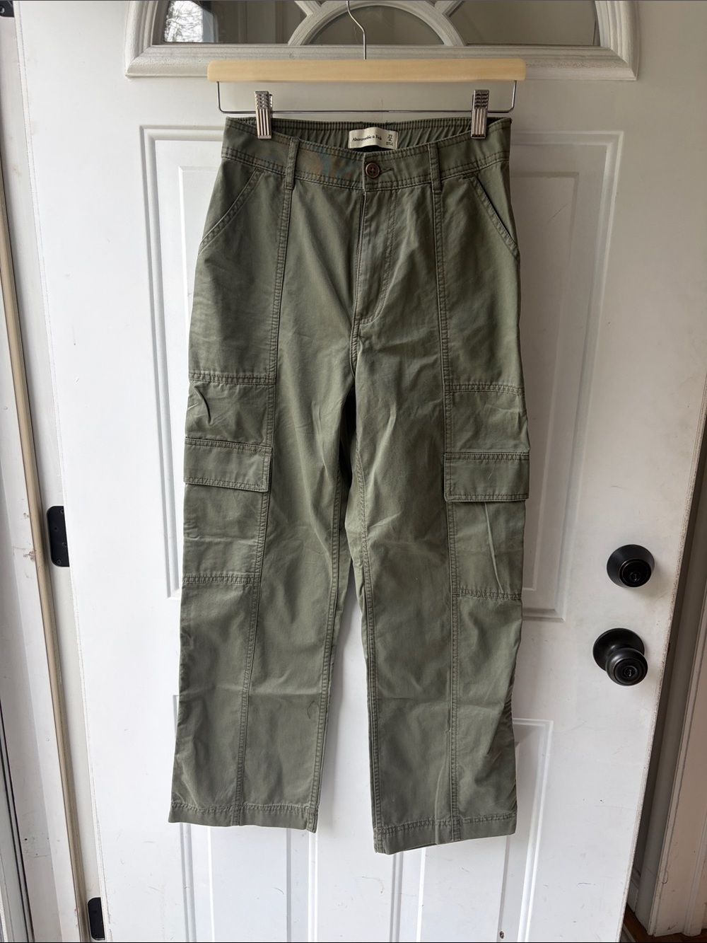 Abercrombie & Fitch Olive Green Straight Leg Cargo Pants